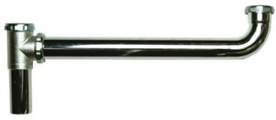 End Outlet Drain, 2 Bowl, 1.5" X 16-inch, Chrome Plated Brass