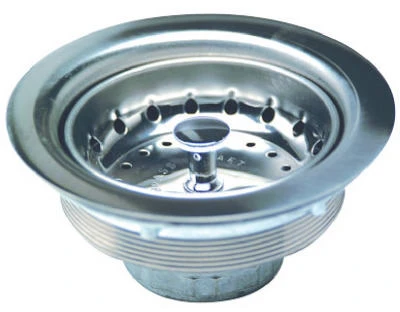 Basket Sink Strainer with Chrome Finish and Durable Stainless Steel Construction