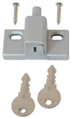 Heavy Duty Sliding Glass Patio Door Keyed Lock With Aluminum Finish - Model 1599-k