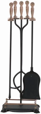 5-Pc. Fireplace Tool Set, Antique Brass