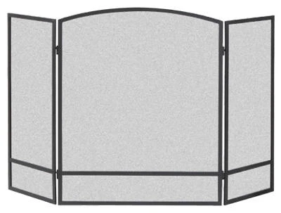 3-Panel Fireplace Screen, Black, 30 x 48 In.