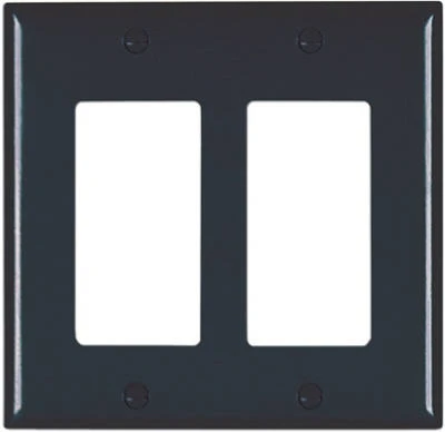 Pass and Seymour 2-Gang Decorator Style Nylon Wall Plate in Black Finish