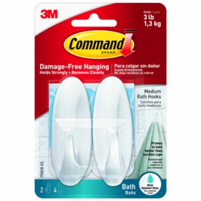 Medium Bath Hooks, 2-Ct.
