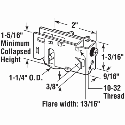 Steel Ball Bearing Sliding Door Roller Assembly, 1-1/4 In.