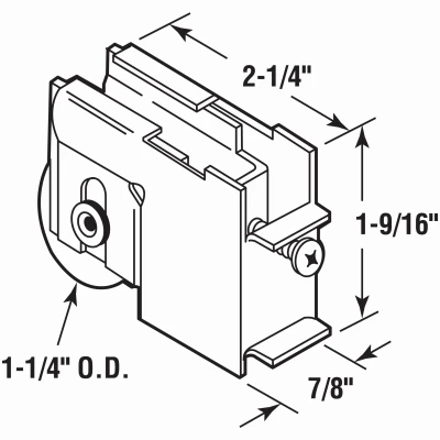 Sliding Patio Door Roller Assembly, Peachtree Citation Doors, 1-1/4 In.