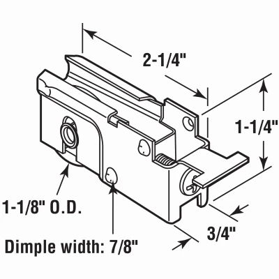 Steel Ball Bearing Sliding Glass Door Roller Assembly for K-Tab, 1-1/8 In.