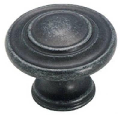 Wrought Iron 3-Ring Cabinet Knob, 1-3/8 In. Round