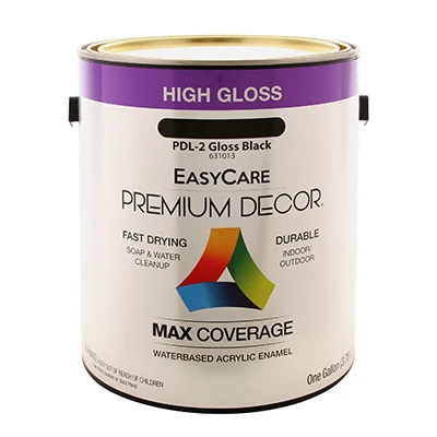 Premium Decor High-Gloss Enamel, Water-Based, Black, 1 Gallon