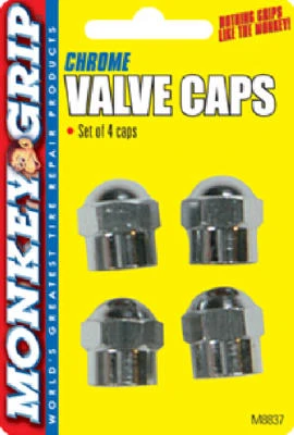 Hex Valved Caps, Chrome, 4-Pk.