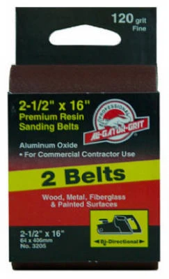 2-pk. 2.5 X 16-in. 120-grit Bi-directional Sanding Belt, Model 3205
