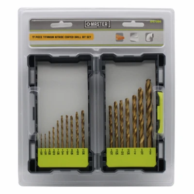 17-piece Master Mechanic Titanium Nitride Drill Bit Set With Lockable Case