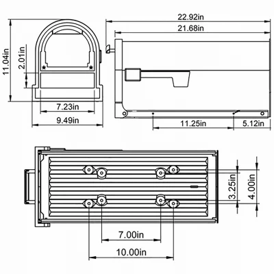 Arlington Large Post-Mount Mailbox Made of Durable Galvanized Steel