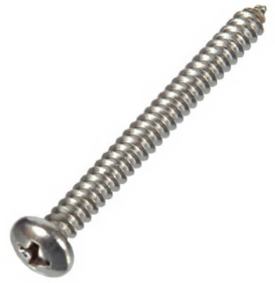 Sheet Metal Screws, Phillips Pan Head, Stainless Steel, #8 x 1-1/2-In., 100-Pk.