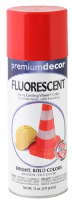 Premium Decor Fluorescent Spray Paint, Hot Red, 11 oz.