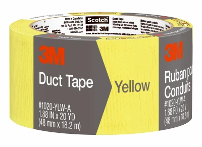 Duct Tape, Yellow, 1.88 In. x 20 Yd.