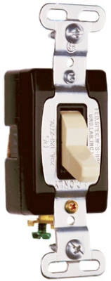 Pass & Seymour Toggle Switch, SP, Grounding, Ivory, 120/277-Volt, 20-Amp