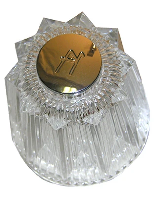 Windsor Hot Faucet Handle, Clear With Chrome Hot Button