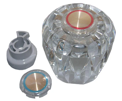 Twin Faucet Handle, Small, SV Broach, Clear