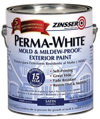 Perma-White Satin Mold & Mildew-Proof Exterior Paint, 1-Gallon