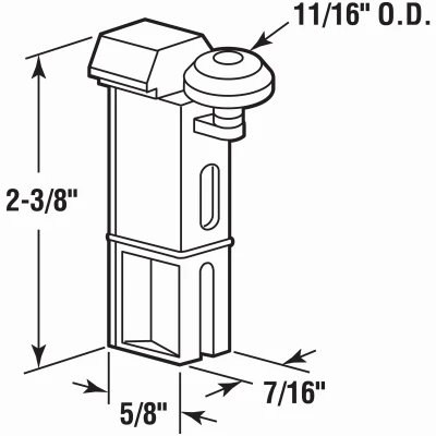 Sliding Screen Door Top Roller Assembly, Hilite, 2-Pk.
