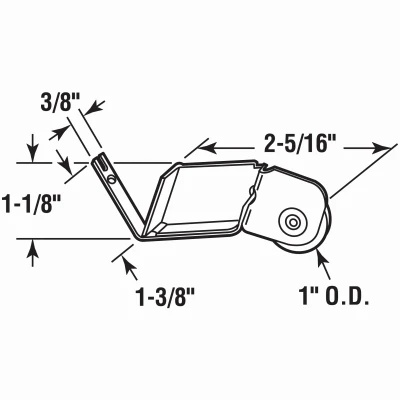 Polyethylene Sliding Screen Door Rocker Style Spring Roller, 1 In., 2-Pk.