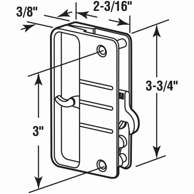 Screen Door Latch and Pull with Security Lock, Black Plastic, Compatible with Anjac Doors