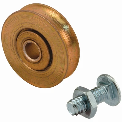 Sliding Door Roller, Unfinished Steel, 1/4 In. ID x 1-1/4 In. OD, 2-Pk.