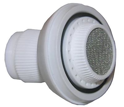 Swivel Spray Kitchen Aerator, White Plastic, Dual Thread