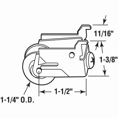 Nylon Ball Bearing Sliding Door Roller Assembly for Premiere Doors, 1-1/4 In.