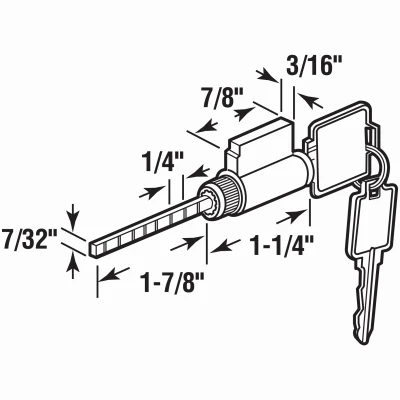 Cylinder Lock with 1-7/8 Inch Tailpiece Fits Weiser Kwikset and Weslock