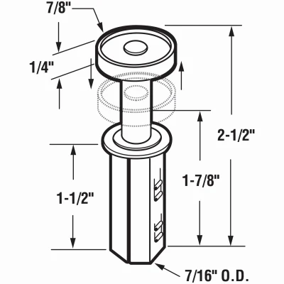 Spring-Loaded Bi-Fold Door Top Guide Wheel, 2-Pk.