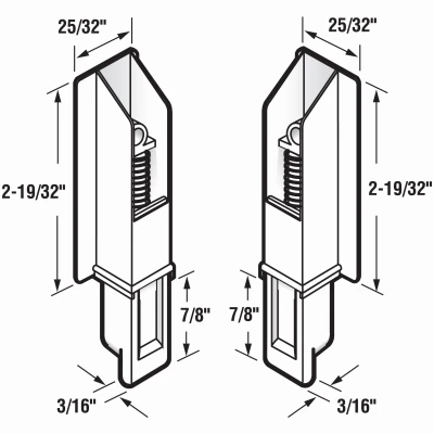 Sliding Panel Door Bottom Guides, White Plastic, 2-Pk.