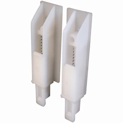 Sliding Panel Door Bottom Guides, White Plastic, 2-Pk.