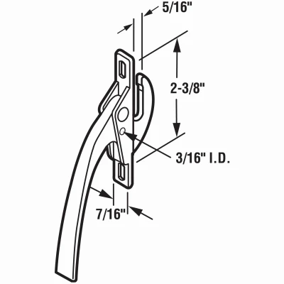 Aluminum Casement Window Locking Handle