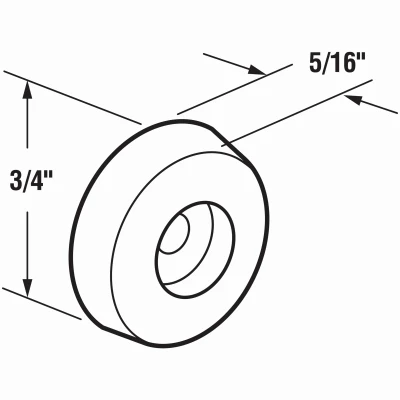 Shower/Tub Enclosure Anti-Slam Bumpers, Clear Vinyl, Self Adhesive, 3/4 In., 4-Pk.