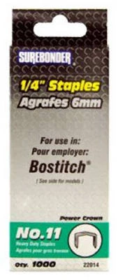 #11 Heavy-duty 1/4-inch Staples, 1000 Count For Staple Guns