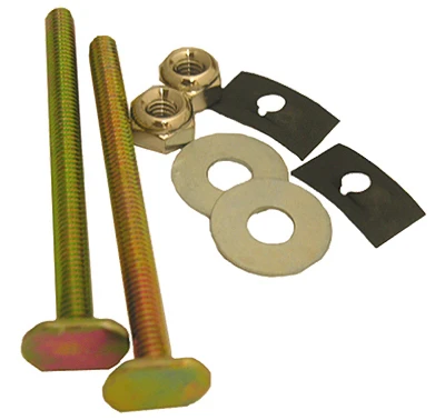 Solid Brass Toilet Bolts With Nuts And Washers, 0.25 x 3.25 In.