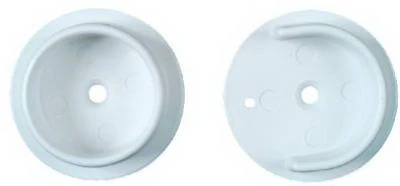 Closet Rod Pole Socket Set, White, Plastic, 1-3/8 In., Pr.