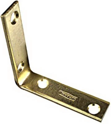 4-Pk., 2-1/2 In. Brass Corner Iron