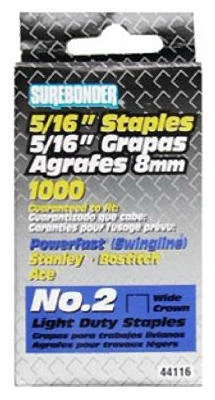 Staples, #2 Light-Duty, 5/16-In., 1000-Ct.