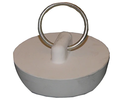 Sink Stopper, White Hollow Rubber, 1-1/8 to 1-1/4 In. Drain