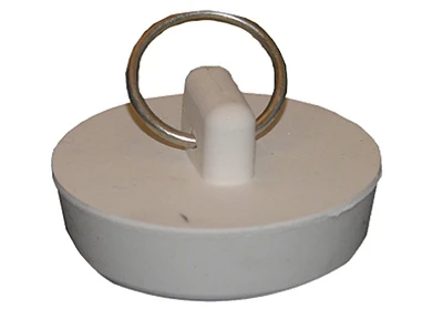 Sink Stopper, White Hollow Rubber, 1-3/8 to 1-1/2 In. Drain