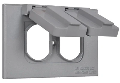 Weatherproof Outlet Flip Cover, Single Gang, Horizontal, Gray