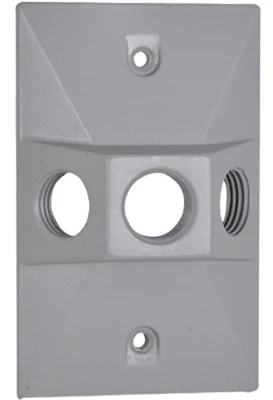 Weatherproof Rectangular Lampholder Cover, Gray