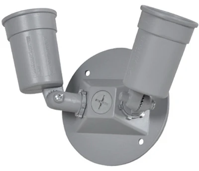 Gray Weatherproof Round Double Lampholder With 4" Cover, Gasket & Screws - Model Lc23n2x