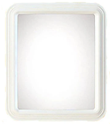 Framed Rectangle Mirror, White Molded Frame, 12 X 14-inches, Distortion-free