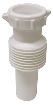 Slip Joint Tailpiece, Flexible White PVC, 1-1/4 In.