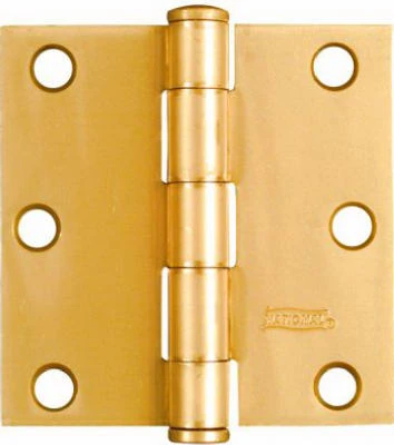 2-Pk., 3 x 3 In. Dull Brass Residential Door Hinges