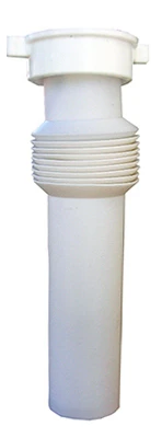 LARSEN PVC Kitchen Drain Flexible Extension Tube, White, 1.5 x 12-In.