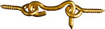 Hook & Eye, Solid Brass, 1-1/2 In., 2-Pk.